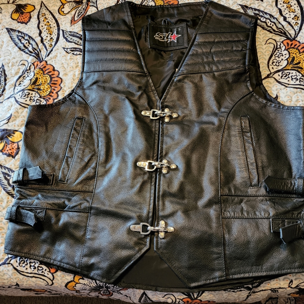 Leather Vest fits like xl